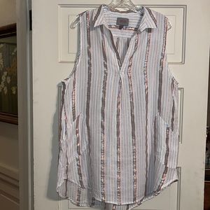 Metallic Stripe Tunic/Coverup